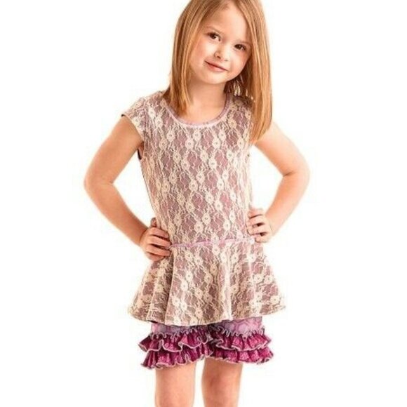 Matilda Jane 10 Girls Poet Peplum Top Lace Purple - Picture 1 of 7